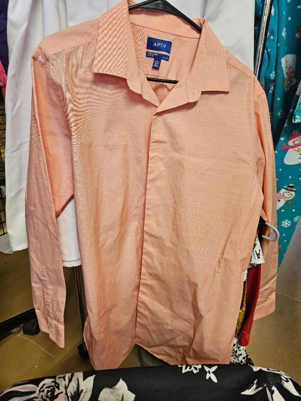 APT.9 Premier Flex Slim Fit Dress Shirt Size L 16-16.5